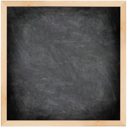 Chalkboard blackboard with frame isolated. Black chalk board texture empty blank with chalk traces and wooden frame. Square. See more