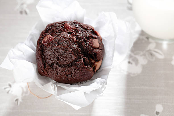istock chocolat muffin paper wrapped and milk 153570004
