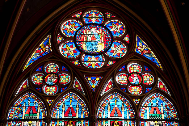 istock Paris - detail from windowpane in Notre Dame 153570677
