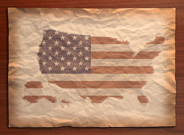 istock vintage usa map on paper craft 153570732