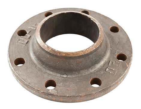 a metal flange, isolated over white background