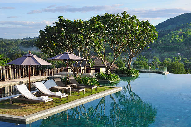 istock Swimming pool in the valley 153571575