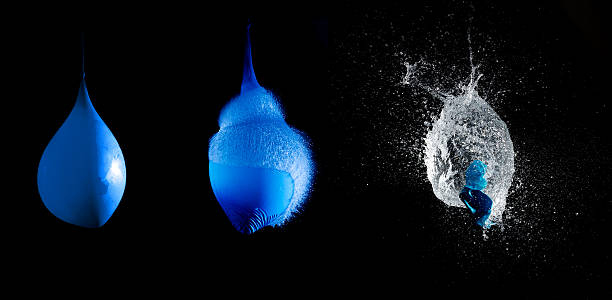 water balloon explosion three stages big blue water balloon explosion three stages water balloon stock pictures, royalty-free photos & images