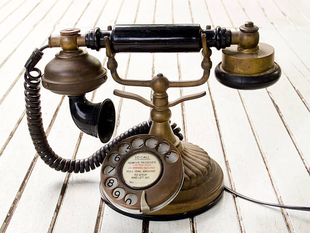 istock Dirty old classic retro style analog telephone 153571870