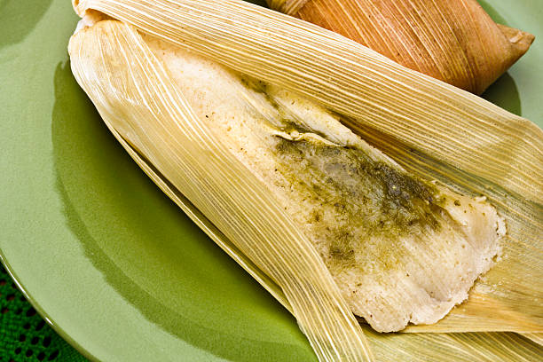 Tamales, a traditional Mexican dish stock photo