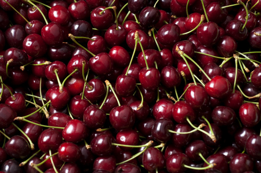 full frame of fresh cherries