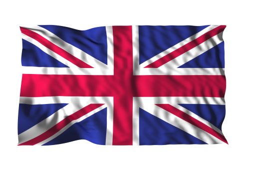isolated waving UK flag