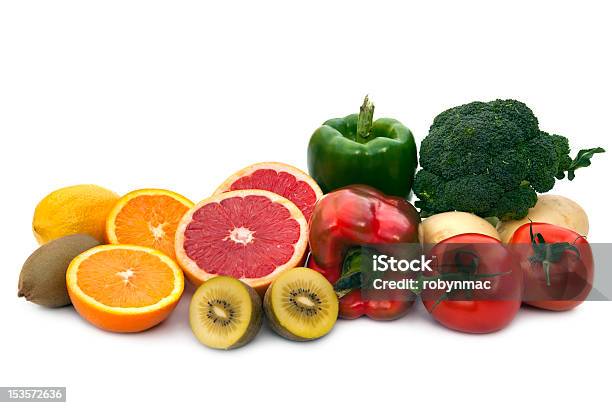 Vitamin C Food Sources Stock Photo - Download Image Now - Bell Pepper, Broccoli, Collection