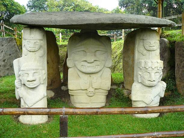 In San Agustin, at an altitude of 1800 meters at the source of the Magdalena River, in the Valley of the statues found more than 500 giant statues of people, gods and animals.