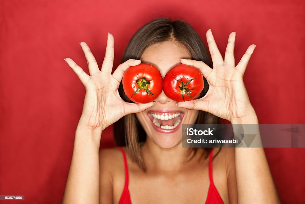 Mulher de Tomate - Royalty-free Comida Foto de stock