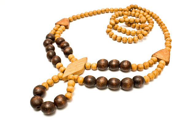 istock Necklace with wooden beads 153574579