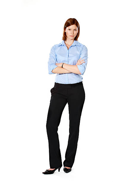 istock Young strict businesswoman in a defensive position 153574741