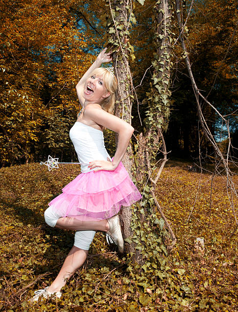 istock Gorgeous woman posing as forest fairy 153576080
