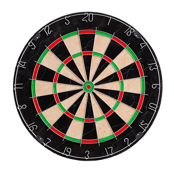 istock Dart board in the center of a white background 153576112