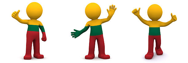 istock 3d character textured with flag of Lithuania 153576430