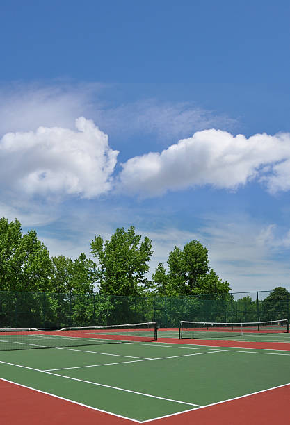 istock Empty Outdoor Tennis Court 153576749
