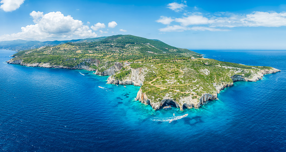 Landscape with northwest coast of Zakynthos islands, Greece