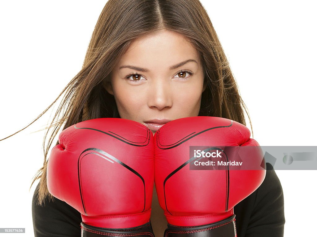 Empresária luvas de boxe - Foto de stock de Boxe - Esporte royalty-free