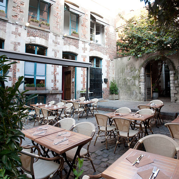 istock Tables outside a restaurant in Lille 153577698