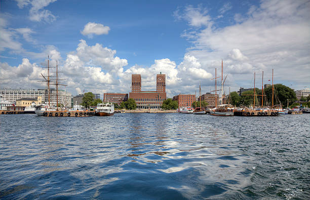 Oslo from the sea (HDR) stock photo