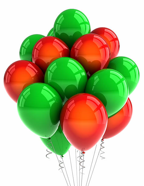 istock Red and green party balloons 153588195