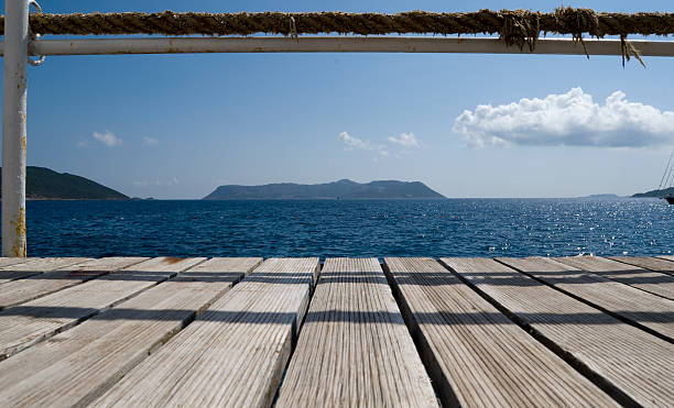 View of Sea from deck stock photo