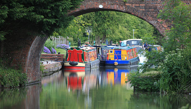 istock Narrow boats on canals, in England 153588790