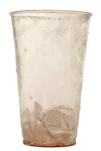 Empty Iced Beverage Cup with Ice