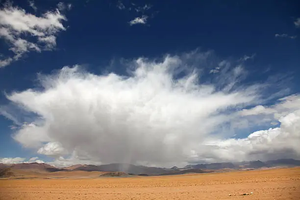 Beautiful cloudscape over wild plateau