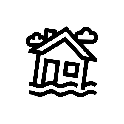 Flood Insurance Line icon, Design, Pixel perfect, Editable stroke. Logo, Sign, Symbol.