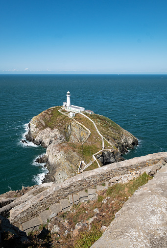 Light house on Anglesey coast in Wales