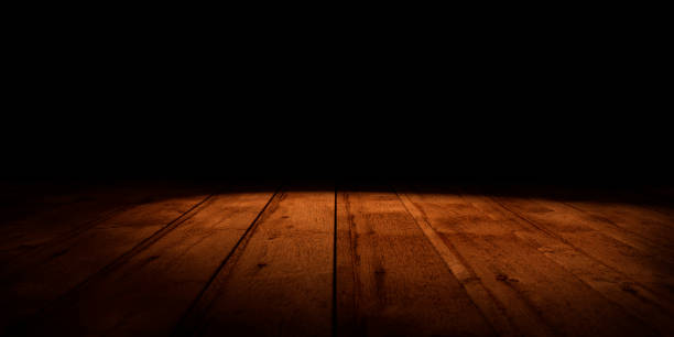 istock Vintage wood floor texture and dark wall background 1536084268