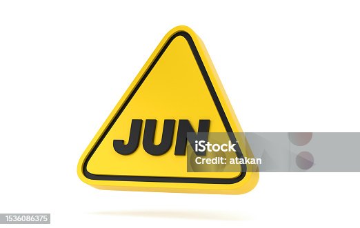 istock Yellow Triangle Warning Shape And June Calendar 1536086375