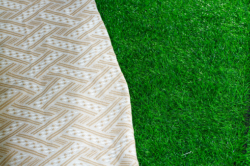 picnic cloth on grass