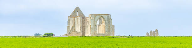 Panoramic view of the Abbaye des chateliers in La Flotte Panoramic view of the Abbaye des chateliers in La Flotte, France flotte stock pictures, royalty-free photos & images