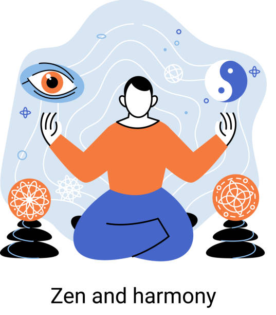 istock Zen and harmony, meditation practice. Balance, harmony and mindfulness concept. Calm person relaxing 1536164755