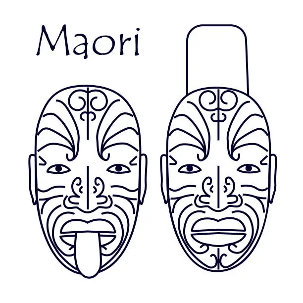 Vector illustration of Maori mask