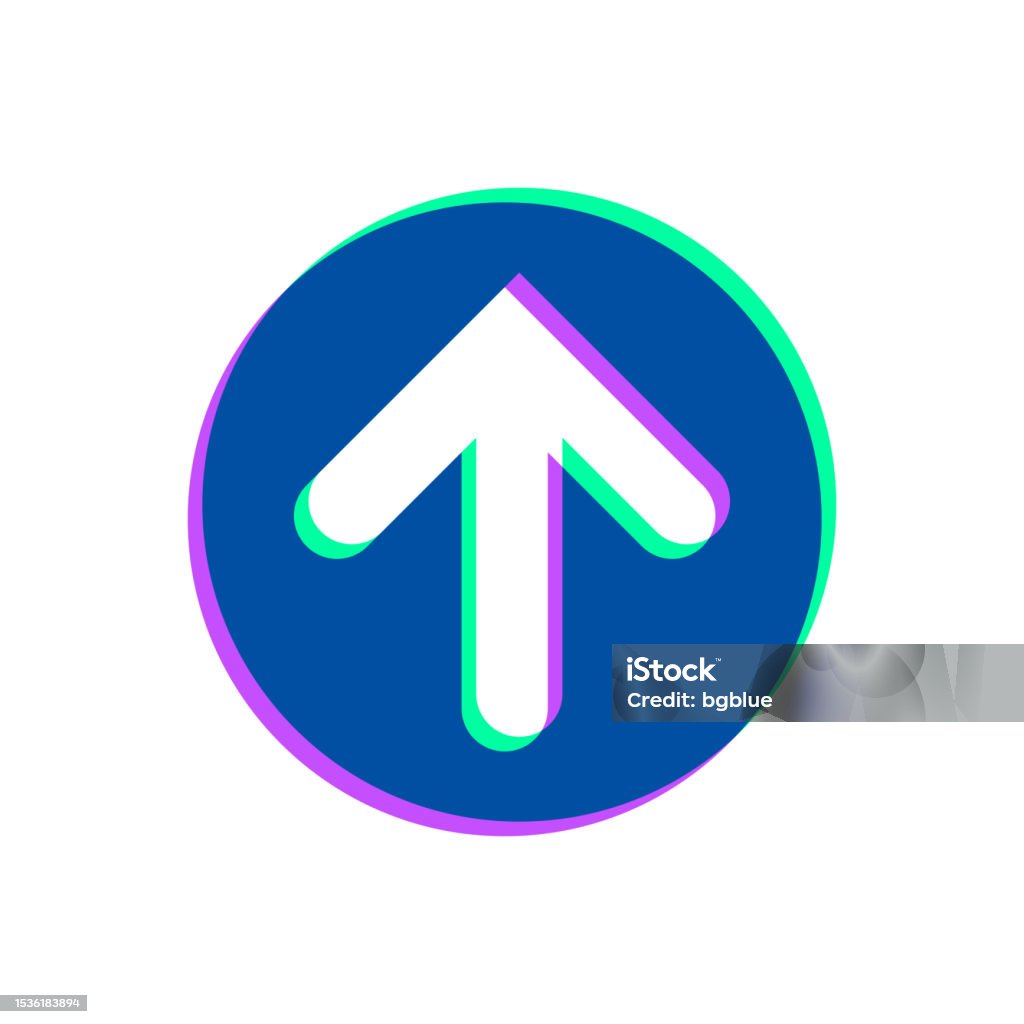 Up Arrow Button Icon With Two Color Overlay On White Background Stock up-arrow-button-icon-with-two-color-overlay-on-white-background-stock