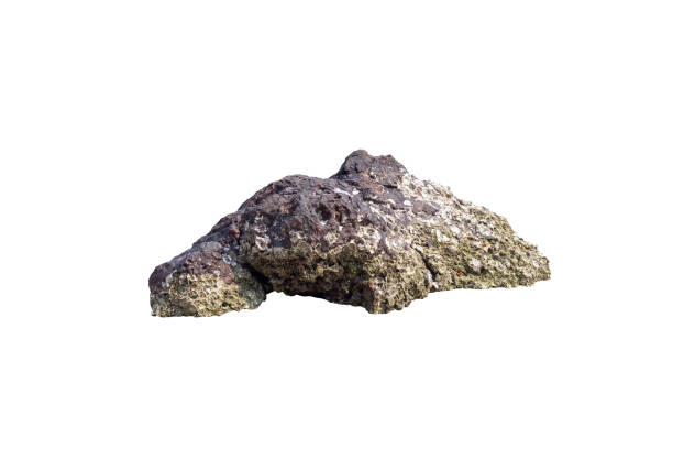 istock Rocks or stone on the beach that has been eroded by water for a long time isolated on white background included clipping path. 1536192745