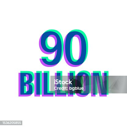 istock 90 Billion. Icon with two color overlay on white background 1536205855