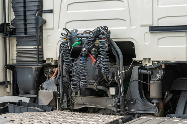 istock Rear coupling of a large semi-trailer. 1536214080