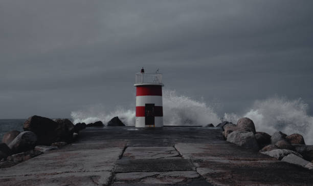 istock lighthouse on the Atlantic Ocean coast during a storm in Portugal 1536232000