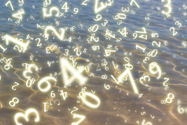 istock numerology, ripples on the water surrounded by numbers, life path concept 1536235161