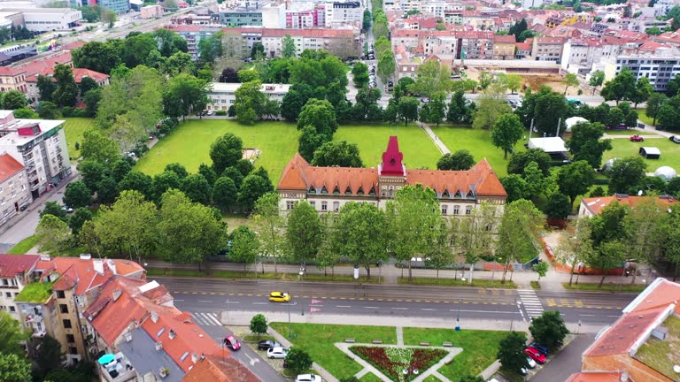 Aerial view of Zagreb residential district, Croatia.