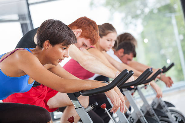istock Group of People Cycling at Gym 153626435