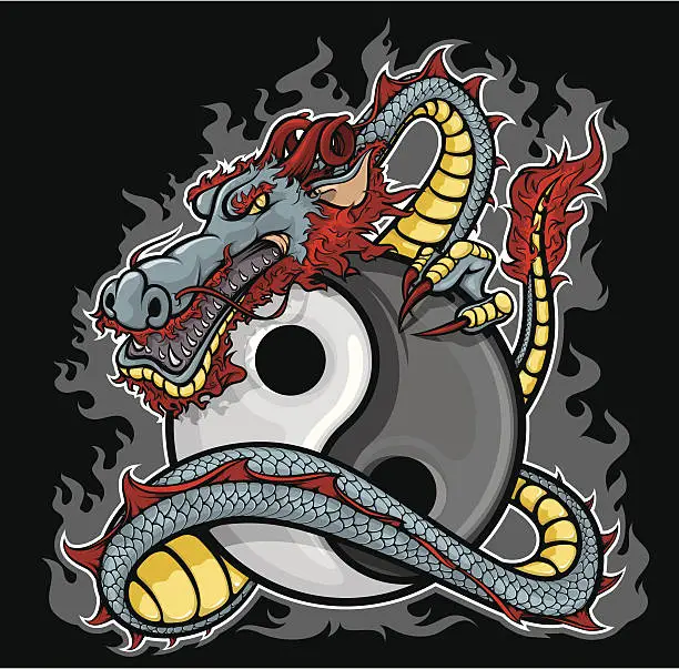 Vector illustration of vector chinese dragon