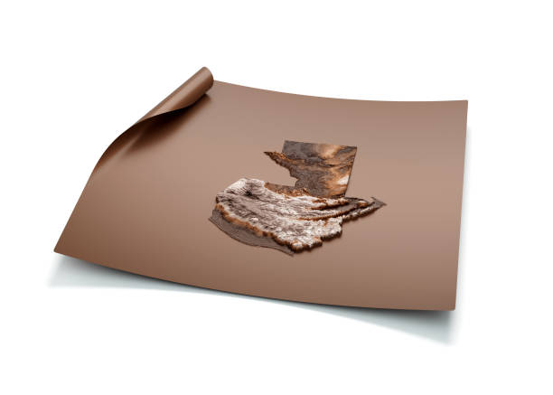 istock Map Of Guatemala Old Style Brown On Unrolled Map Paper Sheet On White Background 3d Illustration 1536292124