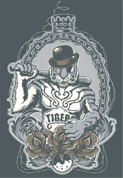 Vector illustration of mob tiger