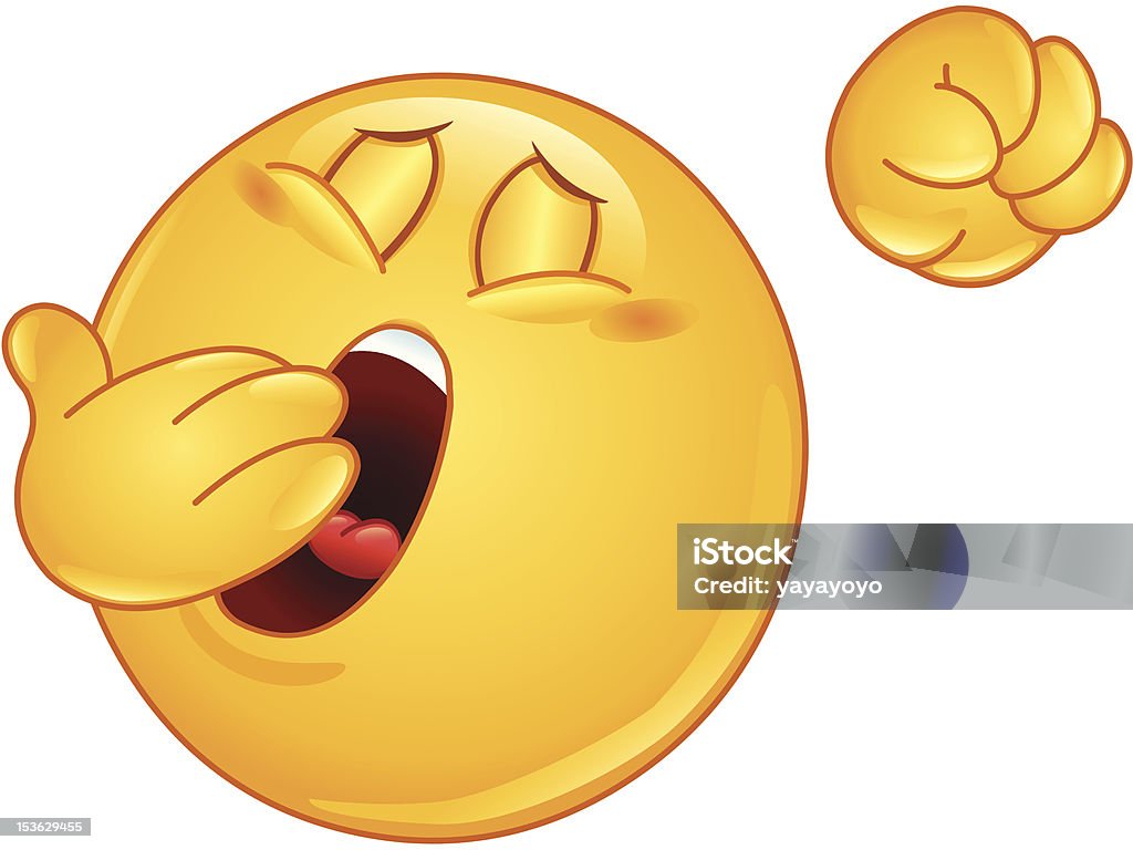 Yawn emoticon Yawning and stretching emoticon Emoticon stock vector