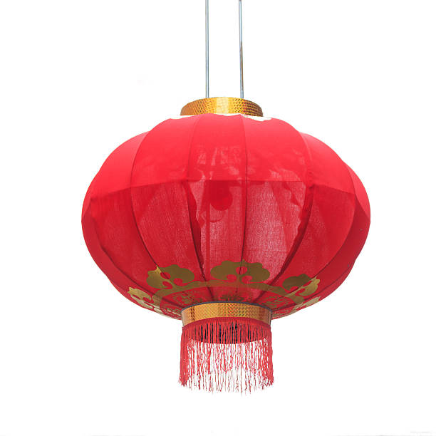istock Red Chinese New Year lantern on white background 153629593